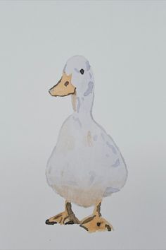 a watercolor painting of a duck on a white background