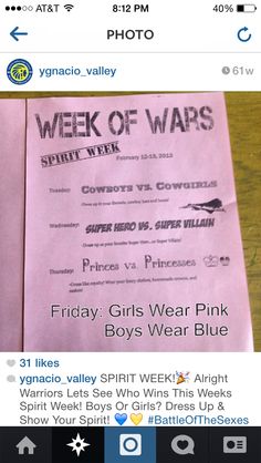 Week of wars spirit week ideas Football Theme Ideas For Games, Sprit Week Themes, Ffa Week Ideas, School Spirit Ideas Pep Rally, Spirit Week Ideas, Spirit Weeks, Spirit Week Themes, Stuco Ideas