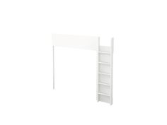 a white book shelf with an open door on the top and two shelves below it