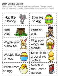 an easter worksheet with pictures and words