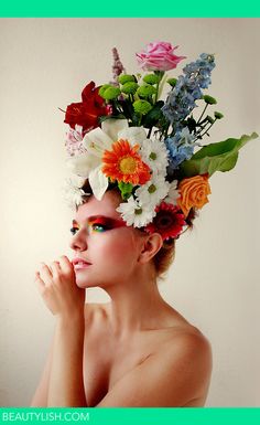 Ombre Flowers, Flower In Hair, Floral Headdress, Model Citizen, Flower Headdress, Bridal Styling, Flowers In Her Hair, Floral Hat