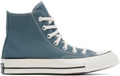 High-top canvas sneakers in blue. · Rubber cap toe · Lace-up closure · Logo patch and eyelets at inner side · Cushioned OrthoLite® footbed · Rubberized logo patch at heel · Treaded rubber sole · Contrast stitching in white Supplier color: Newtral teal/Black/Egret Blue Converse Cotton High-top Sneakers, Blue Cotton Converse High-top Sneakers, Blue Converse Canvas High-top Sneakers, Blue Converse High-top Canvas Sneakers, Blue Converse Canvas Sneakers, Blue Canvas High-top Sneakers With Gum Sole, Blue High-top Canvas Sneakers, Blue High-top Sneakers With Rubber Heel Cap, Blue Converse High-top Sneakers With Gum Sole