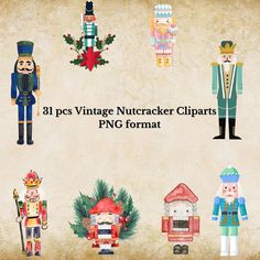 Nutcracker Clipart, Vintage Nutcracker, Sticker Clipart, Vintage Nutcrackers, Clipart Christmas, Christmas Snacks, Christmas Vintage, Nutcracker Christmas, Christmas Clipart