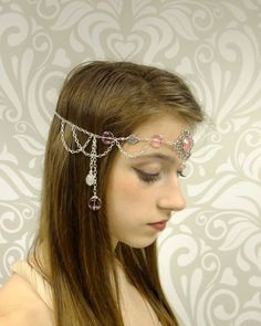 Pink and Silver Circlet, Princess Diadem, Free USA Shipping, Renaissance Headpiece, Boho Headpiece, Adjustable Whimsical Jewelry For Party, Adjustable Pink Jewelry For Festivals, Handmade Silver Headpieces For Party, Whimsical Adjustable Headband For Gifts, Whimsical Adjustable Headband For Gift, Silver Adjustable Headband For Festivals, Whimsical Adjustable Headband For Festivals, Whimsical Pink Headband For Festivals, Adjustable Party Headband Jewelry