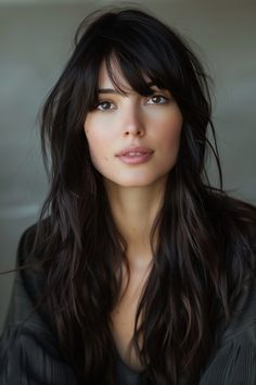 Wispy bangs and long layers are our new hair obsessions for 2024! These 49 cuts showcase the chic combo that takes hair from blah to beautiful. 👆 Click for more ideas！ Curtain Bangs Dark Hair, Bangs Dark Hair, Layered Haircuts With Curtain Bangs, Bangs And Long Layers, Haircuts With Curtain Bangs, China Trip, Painted Nails