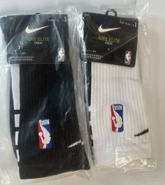 Elevate your basketball game with these Nike Elite NBA Crew Basketball Socks. The pack includes two pairs of colorful socks in black and white, suitable for both men and women. These crew socks are perfect for basketball enthusiasts and are designed to keep your feet comfortable and dry during the game. The socks are made of high-quality materials and feature a performance-enhancing design that helps you stay comfortable and supportive while playing basketball. With a size of L, these socks are perfect for those who need a little extra room. The multicolor design adds a touch of style to your basketball outfit. Get ready to dominate the court with these Nike Elite NBA Crew Basketball Socks! Black Non-slip Socks For Sports Events, Black Non-slip Socks For Sports, Casual Black Socks For Sports Events, Basketball Outfit, Basketball Clothes, Basketball Socks, Playing Basketball, Nike Elite, Basketball Game