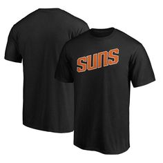 Your steadfast Phoenix Suns loyalty is something you're always eager to show off. Your pride will be unmistakable when you head out on game day rocking this charismatic Alternate Wordmark T-shirt from Fanatics Branded. It's decked out with high-quality Phoenix Suns graphics, for a look that will make any fan proud to sport when they take the court on game day! Brand: Fanatics Branded Crew neck Imported Machine wash, tumble dry low Material: 100% Cotton Officially licensed Screen print graphics S Black Short Sleeve T-shirt For Fan Gear, Black Short Sleeve T-shirt For Fans, Black Fan Gear T-shirt With Text Print, Black T-shirt With Text Print For Fans, Black Shirt With Text Print For Sports Events, Black Text Print Shirt For Sports Events, Black Moisture-wicking Fan Apparel T-shirt, Black Moisture-wicking T-shirt For Fan Gear, Black Shirt With Letter Print For Fans