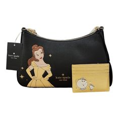 Disney X Kate Spade Beauty And The Beast Convertible Crossbody And Small Slim Card Holder. Brand New With Tags, Never Used. Still In Packaging! Enjoy The "Tale As Old As Time" With This Gorgeous Set! Convertible Crossbody Features Belle In Her Beautiful Yellow Evening Gown With Sparkling Stars. The Card Holder Pairs So Perfectly With The Bag As It Also Has Sparkling Stars, And The Yellow Color Matches Belle's Dress. This Adorable Card Holder Features Mrs. Potts And Chip. Crossbody Details: Measu Belle's Dress, Yellow Evening Gown, Mrs Potts And Chip, Novelty Handbags, Mrs Potts, Yellow Purses, White Crossbody Bag, Tale As Old As Time, Patent Leather Bag