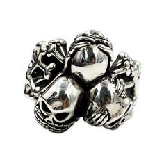 ad eBay - Don't listen Don't look Don't say 925 sterling silver Rock punk Three skull ring - Buy Now, click the link (eBay) Edgy Silver Rings For Streetwear, Silver Punk Rings For Streetwear, Edgy Silver Skull Ring As Gift, Edgy Silver Skull Ring For Gift, Punk Sterling Silver Skull Ring, Sterling Silver Skull Ring In Punk Style, Adjustable Silver Skull Ring Punk Style, Adjustable Silver Skull Ring In Punk Style, Silver Skull Ring For Streetwear