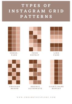 different types of instagram grid patterns