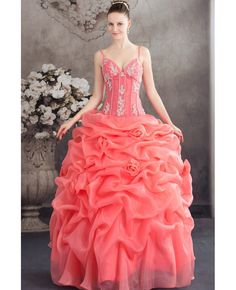 Shop best price unique ruffled organza watermelon red wedding dress with straps online. Free Shipping and Custom-made. Pro since 2009. Organza Quinceanera Dress With Ruffles For Wedding, Wedding Quinceanera Dress With Ruffles In Organza, Organza Quinceanera Dress With Ruffles, Organza Quinceanera Dress With Ruffles For Debutante Ball, Organza Ball Gown With Ruffles For Quinceanera, Ruffled Organza Quinceanera Dress, Pink Organza Quinceanera Dress, Quinceanera Dress With Ruffles And Sweetheart Neckline For Prom, Pink Organza Quinceanera Dress For Prom