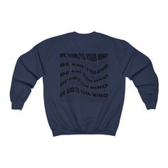 Our 'Be Kind To Your Mind' unisex heavy-blend sweatshirt is made with air-jet spun yarn for a soft and comfy fit. Unisex fit. We are a small business and all our items are made as ordered, so items can take around 3-7 business days to ship out our embroidered sweatshirts - but we will try our best to make sure our packages get to their new homes as soon as possible! Thank you for understanding. Sizing Chart: Please reference our sizing chart pictured in the photos in order to get the best possib Streetwear Fleece T-shirt With Ribbed Cuffs, Relaxed Fit Fleece T-shirt For Streetwear, Fleece T-shirt With Ribbed Cuffs, Crew Neck, Sporty Fleece T-shirt With Graphic Print, Sports Crew Sweatshirt With Text Print, Crew Neck Sports Sweatshirt With Text Print, Sporty Streetwear Fleece T-shirt, Letter Print Fleece T-shirt For Streetwear, Fleece T-shirt With Letter Print For Streetwear