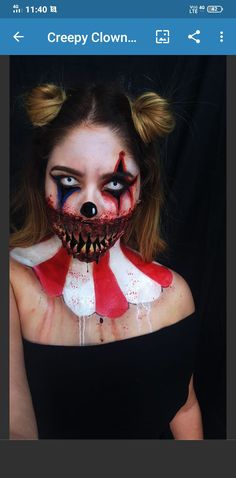 Hallowen Schminke, Pelottava Halloween, Halloween Fx, Make Up Diy, Halloween Makeup Clown, Halloween Make-up Looks, Horror Make-up