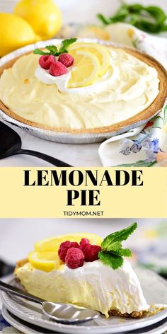 the lemonade pie is ready to be eaten