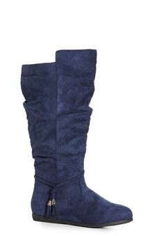 Step out in a classic meets modern take with the Kendra Tall Boot! Featuring faux-suede fabrication, a rounded toe design and subtle scrunch detailing, these boots achieves style goals with ease and versatility! Key Features Include: - Rounded toe- Subtle scrunch detailing- Faux-suede fabrication- Side zip closure- Plait detail with beaded tassel- Slight heelLove a cool style and wear with a fitted dress, topped off with a faux leather jacket.100% Man made materials WIPE CLEAN WITH DAMP CLOTH Imported Thermal Sweater, Style Goals, Big Shirt, Tall Boot, Womens Scrubs, Sweater Collection, Sweater Tank Top, Swimsuits For All, Faux Leather Jacket