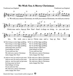 sheet music for christmas with the words wish you a merry christmas