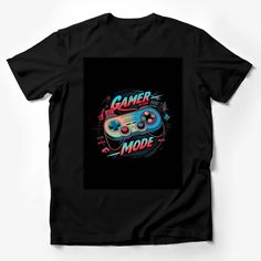 Retro Gamer Mode T-Shirt, Neon Colors Video Game Controller, Gaming Apparel, Unisex Graphic Tee Male T-Shirt Custom graphic T-Shirt.Customize your color Spooky Graphic Tees, Gamer Shirt, Classic Video Games, Retro Videos, Video Game Controller, Retro Gamer, Gamer T Shirt, Retro Cartoons, Gaming Shirt