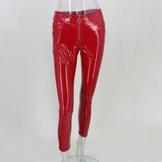 Brand Name: JustchiccPant Style: Pencil PantsMaterial: PolyesterMaterial: Faux LeatherFit Type: skinnyLength: Full LengthDecoration: Fake ZippersOrigin: CN(Origin)Season: WinterWaist Type: HIGHModel Number: 4DAS280Pattern Type: SolidStyle: Sexy ClubFront Style: FlatAge: Ages 18-35 Years OldFabric Type: PUClosure Type: Zipper FlyGender: Women PantsMaterial: Polyester,Spandex,Pu LeatherItem Type: Full LengthSize: S,M,L,XLStyle: Sexy Club PartyYears: 2020 Fashion New Trendy Winter Pants With Zipper Closure, High Waist Winter Pants With Zipper Closure, Fitted Winter Pants With Zipper Closure, Fitted Pants With Zipper Closure For Winter, Fitted Bottoms With Zipper Closure For Winter, Trendy Red High-waisted Leggings, Trendy High Waist Red Leggings, Winter High Waist Leather Pants With Zipper, Winter Night Out Pants With Zipper Closure