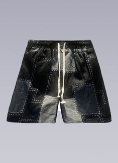 denim patchwork shorts Black Patchwork Bottoms For Summer, Trendy Summer Shorts With Patchwork, Trendy Patchwork Shorts For Summer, Casual Patchwork Shorts For Streetwear, Black Patchwork Shorts, Summer Streetwear Patchwork Bottoms, Patchwork Jean Shorts For Summer, Summer Streetwear Bottoms With Patchwork, Summer Patchwork Jean Shorts