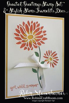 a card with two flowers on it