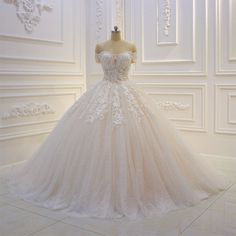 A luxury and princess ball gown wedding dress that will make you the noblest bride on your wedding day. featuring a fashion off-the-shoulder sleeve and luxury applique to finish off a gorgeous puffy wedding dress.


Tulle

Sweetheart Neckline
Off The Shoulder
Ball Gown

Applique
Floor Length

With Padding Wedding Dress Puffy, Princess Ball Gowns Wedding Dress, Puffy Wedding Dresses, Princess Ballgown, Fairy Wedding Dress, Floor Length Wedding Dress, Wedding Dress Sequin, Bridal Ball Gown, Lace Ball Gowns