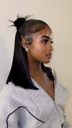 Going Out Natural Hairstyles Black Women, Black Woman Birthday Hairstyles, Complicated Hairstyles For Long Hair, Hairstyles With Chopsticks Black Women, Slickback Hairstyle Black Women, Ponytail Wig Hairstyles, Braided Ponytail Black Women, Low Maintenance Hairstyles Black Women, Choppy Pixie Haircut