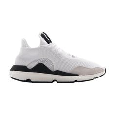 Find ADIDAS Y-3 Saikou 'core on Editorialist. This Y-3 Saikou 'Core White' colorway features a white sock-like primeknit upper with a suede toe cap and knitted black 3-Stripes on the tongue. It also comes with a Y-3 logo graphic on the tongue, a white Boost midsole, and a black rubber outsole. It dropped in January 2018 alongside a ‘Core Black’ colorway. White Running Shoes With Contrast Sole, White Running Shoes With Contrast Sole For Jogging, Modern White High-top Sneakers For Running, Adidas High-top Running Sneakers With Boost Midsole, Modern White High-top Sneakers For Jogging, Modern Adidas Running Shoes, White High-top Sneakers With Boost Midsole For Jogging, Modern Adidas Sneakers For Light Sports, Modern Custom Sneakers With Boost Midsole For Jogging