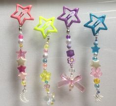 Star Hair Clips / Beaded Star Hair Clips / Star Fairycore - Etsy Beads On Hair, Creative Hair Accessories, Hair Clips With Beads, Hair Clips Ideas, Hair Clip Ideas, Star Clips, Cute Hairclips, Star Accessories, Cute Hair Clips