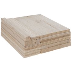 several pieces of plywood board stacked on top of each other in front of a white background