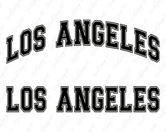 the los angeless logo is shown in black and white