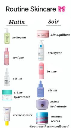 Routine skincare par étape + produits adaptés 🫶 Si tu veux faire un glow up tu peux aller voir mes autres pin, ça va sûrement t aider 👍 tendances skincare sephora skin care skin care solutions skincare routine korean skincare aesthetic aesthetique soins peaux soins corps soins visage nettoyant tonique serum yeux hydratant anti-imperfection sephora nocibé cérave cerave routine skincare moisturizer maquillage make up tendance été printemps hiver automne kpop pastel acné paris france quebec belgique maroc algérie suisse skincare été clearskin cosmetique skincare toner cleanser products kbeauty kproducts serum matin soir #tendancesskincare #sephoraskincare #skincaresolutions #skincareproducts #produitskincare #skincareroutine #koreanskincare #skincareété #clearskin #cosmétiques Skin Care Routine And Makeup, That Girl Skincare Products, Beauty Skin Care Aesthetic, Sephora Skin Care Routine, Sephora Products Skincare, That Girl Skincare, Glow Skin Care Routine