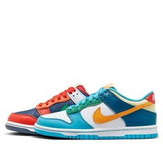 (GS) Nike Dunk Low 'What The' FQ8348-902 Swaggy Shoes, Cute Online Clothing Stores, Green White Red, Pretty Shoes Sneakers, Like Green, Limited Edition Sneakers, Unique Color Combinations, School Kids, Swag Shoes