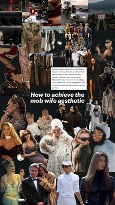 the collage shows many different types of clothing and accessories, as well as women's fashion