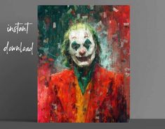 a painting of the joker with words on it