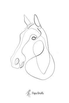 a drawing of a horse's head with the word papa giraffe on it