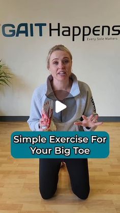 Gait Happens on Instagram: "We talk about lot about the importance of the big toe.

💪💪💪 This is one of our go-to exercises to start re-building strength when the big toe isn't as strong as it needs to be. 

A few keys for success:

🔑 keep your heel down 

🔑 start by lifting all the toes to work through a bigger range of motion, then try isolating the big toe 

🔑 alllll the way up and allll the way down 

🔑 try to keep the big toe away from it's neighbors, if you have bunions you can play with pulling the bam towards the other toes to give you something to press into or pull away from the other toes for more of an assist 

🔑 if you have a hard time knowing if you're touching the floor try and textured material or something cold (like a frozen quarter) to help give you some feedback Ankle Exercises, Building Strength, Back Exercises, Hard Time, Way Down, Range Of Motion, Easy Workouts, Need This, Talk About