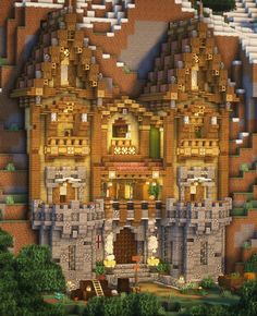 an image of a building made out of legos in the style of minecraft