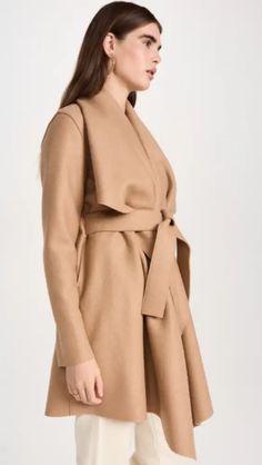 Harris Wharf London Women Blanket Coat | Shopbop Beige Long Sleeve Cashmere Wool Coat, Fitted Wool Coat With Belted Cuffs For Fall, Elegant Long Sleeve Outerwear With Belted Cuffs, Cashmere Outerwear For Work, Long Sleeve Cashmere Outerwear For Work, Chic Long Sleeve Cashmere Wool Coat, Solid Wool Coat With Belted Cuffs, Long Sleeve Wool Coat For Work, Wool Outerwear With Self Belt For Fall