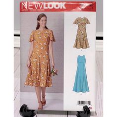 a woman's dress and top sewing pattern from new look