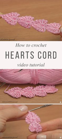 crochet heart's cord video instructions on how to crochet it