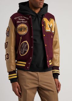 Whitesville Burgundy Wool Varsity Jacket. Men's Formal Style, Varsity Jackets, Swag Men, Varsity Jacket Men, Green Fits, Movies Outfit, Iconic Fashion, Corduroy Blazer, Mens Fashion Fall