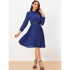 With a pleated front and swing hem details, this midi dress is designed for your elegant wearing style. Suitable for work, office, business, career, leisure, casual, shopping, daily wear, etc. Pair it with high heels and pretty bags for a stylish look. This casual beach dress has a high-waist design and an exquisite belt that allows you to adjust the tightness freely. Casual Beach Dress, Dress Royal Blue, Dress Royal, Wearing Style, Business Career, Royal Blue Dresses, Pretty Bags, Office Business, Midi Shirt Dress