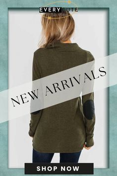 Army Green Buttoned Neck Knit Long Sleeves Top Sleeves Top, Long Sleeve Knit Tops, Top Women, Women Tops, Army Green, Long Sleeve Tops, Sleeve Top, Blouses, Long Sleeves