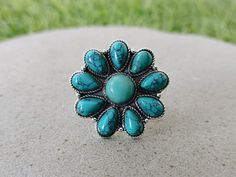 Adjustable Turquoise Flower Ring Gift, Turquoise Flower Ring Gift, Adjustable Turquoise Ring With Gemstones, Adjustable Turquoise Ring With Stones, Adjustable Bohemian Turquoise Ring With Stone Setting, Adjustable Bohemian Blue Flower Ring, Bohemian Blue Turquoise Ring With Stones, Bohemian Ring, Ring Turquoise