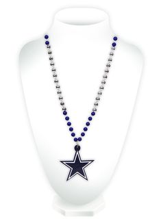 Dallas Cowboys Beads with Medallion Mardi Gras Style Dallas Cowboys Jewelry, Cowboy Jewelry, Fan Necklace, Logo Shapes, Mardi Gras Beads, Baby Cowboy, Medallion Necklace, Dallas Cowboys, Team Colors