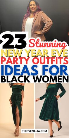 ✨ Looking for stunning New Year’s Eve party outfit ideas for Black women? Discover trendy styles, bold colors, and glamorous looks perfect for ringing in the new year. From chic jumpsuits to sequin dresses, this guide is packed with inspiration to slay your NYE celebration. 🥂 ​Save this pin to your party outfit ideas board and plan your best look yet!