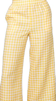 High-waisted Cotton Culottes For Summer, Wide Leg Summer Capris With Pockets, Summer Wide Leg Capris With Pockets, Summer Cropped Wide Leg Pants With Pockets, Summer Wide Leg Cropped Pants With Pockets, Spring Linen Capris With Pockets, Yellow Cotton Wide Leg Pants For Summer, Summer Yellow Cotton Wide Leg Pants, Yellow Wide Leg Pants With Pockets For Spring