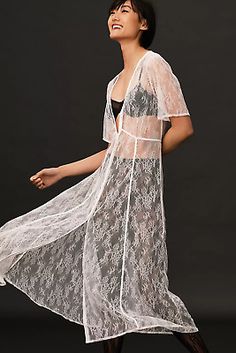 Great Shopping NWT ANTHROPOLOGIE SHEER LACE BUTTONDOWN DRESS size M, Women's Dresses Sleep And Loungewear, Cotton Pullover, Ruffled Maxi Dress, Sheer Lace, A Line Skirts, Pullover Styling, Clothes For Sale, Lace Dress, Anthropologie