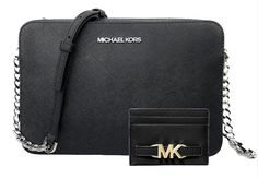 Exterior Details, Michael Kors Crossbody, Black B, Easy Organization, Coin Pouch, East West, Kors Jet Set, Leather Pouch, Travel Gear