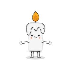 a cartoon character holding a lit candle